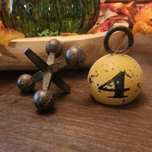Vintage Style Metal Jack and Numbered Ball Decor